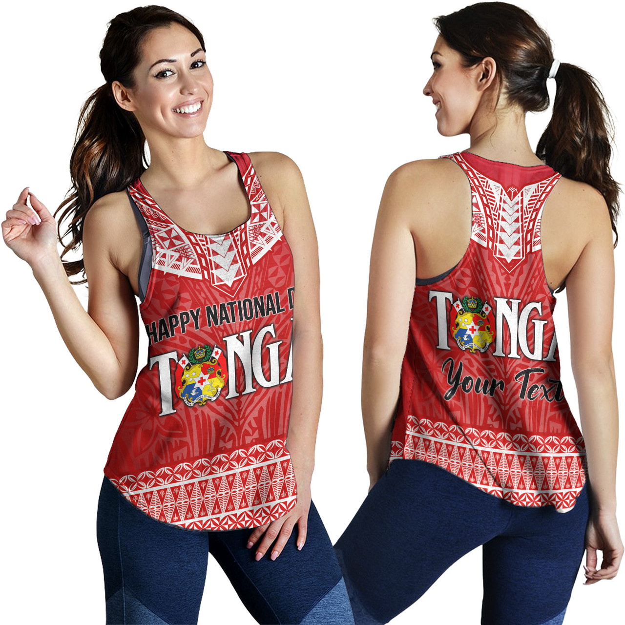 Tonga Custom Personalised Women Tank Happy National Day