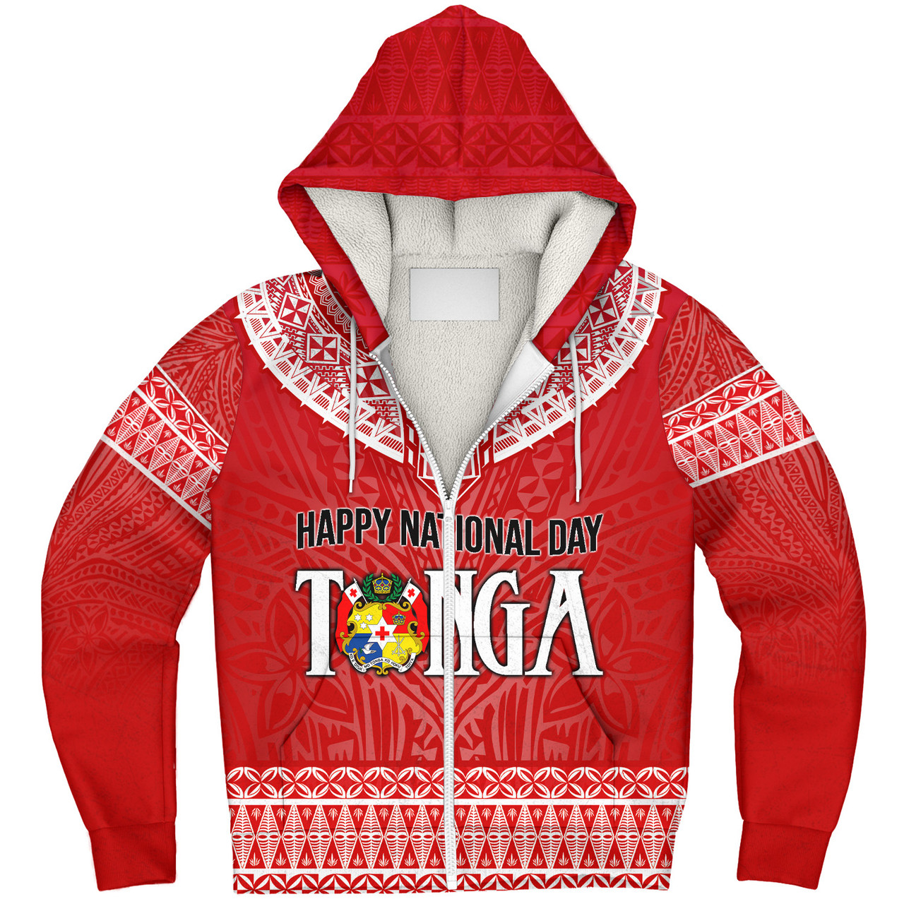 Tonga Custom Personalised Sherpa Hoodie Happy National Day