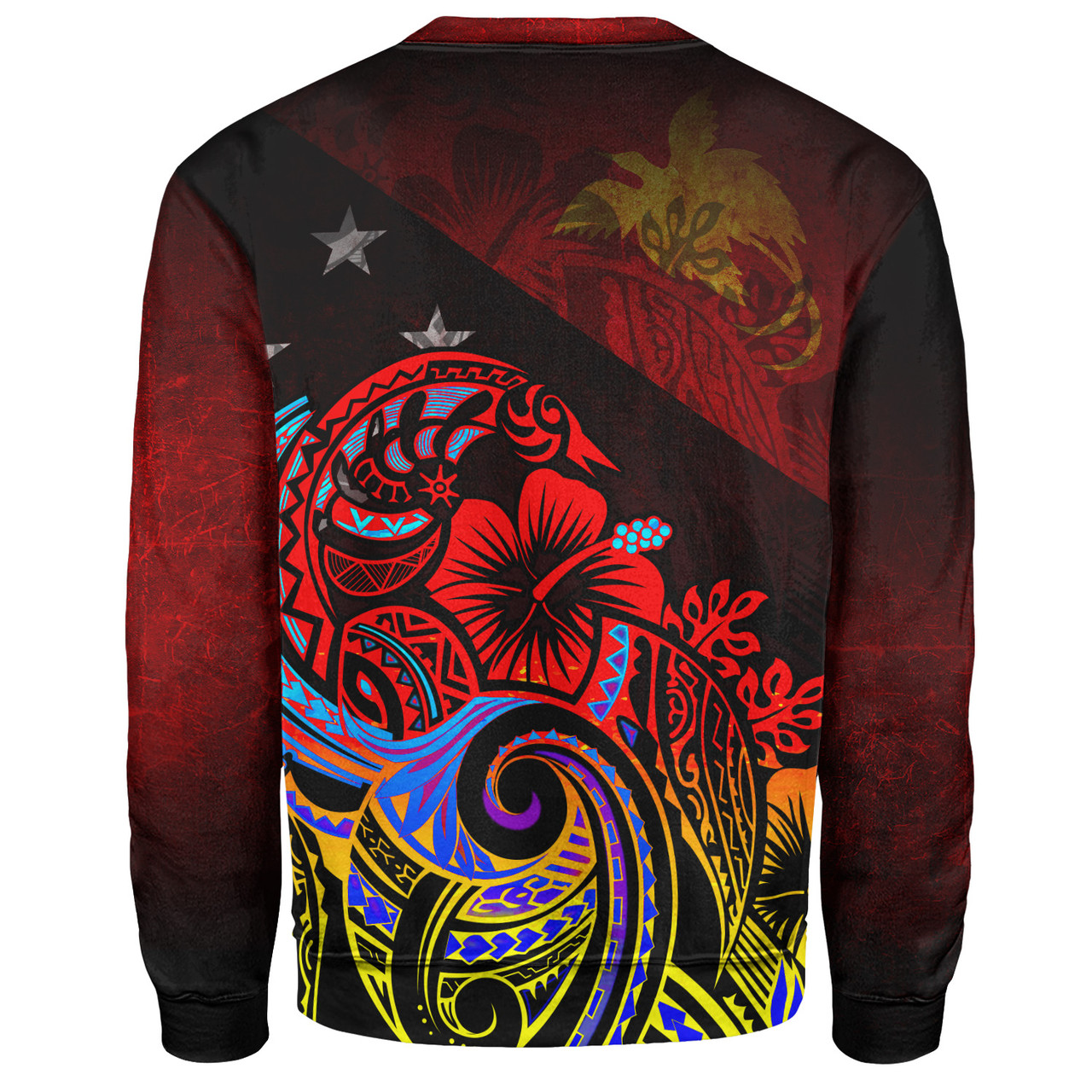 Papua New Guinea Sweatshirt Birds Of Paradise With Flag Color Style
