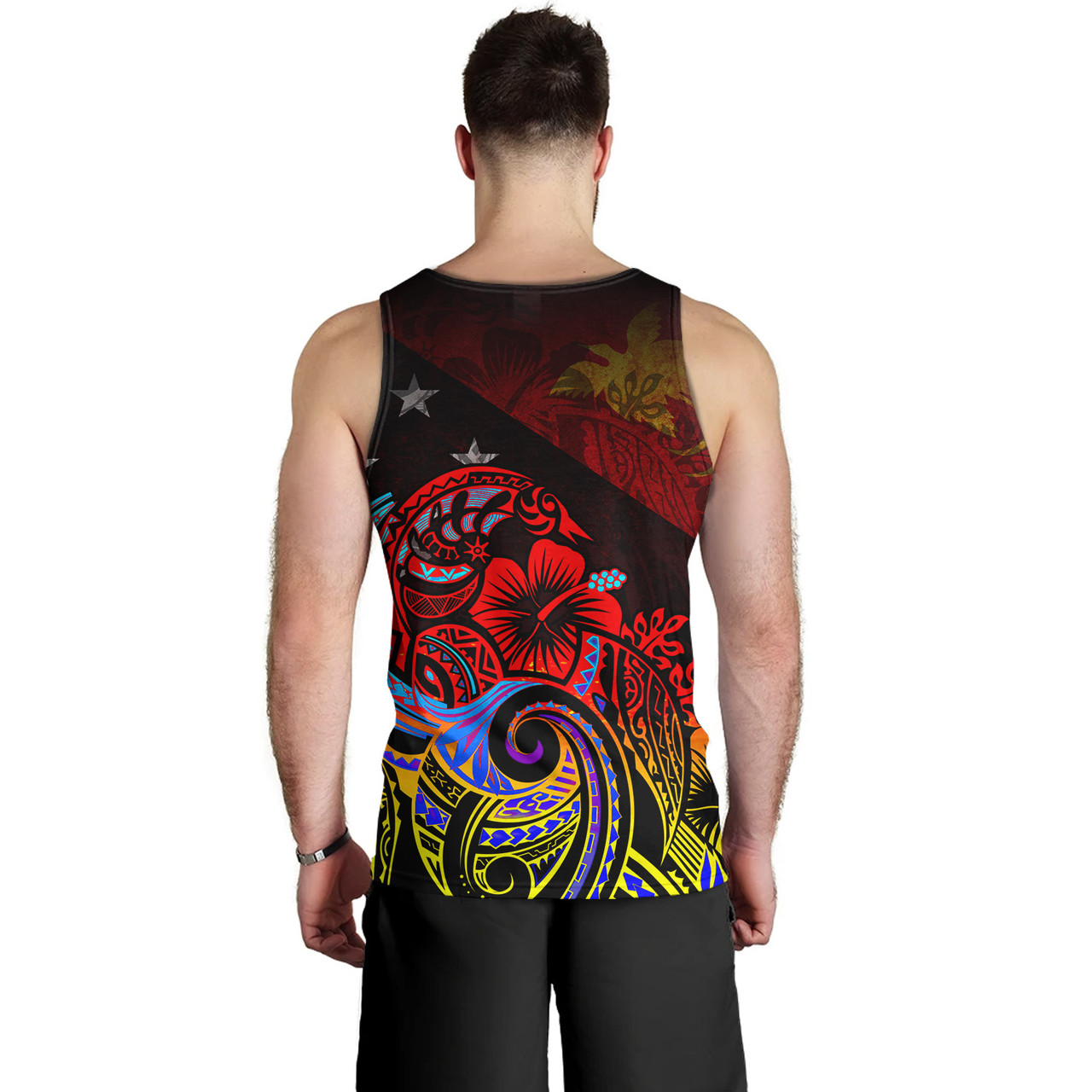 Papua New Guinea Tank Top Birds Of Paradise With Flag Color Style