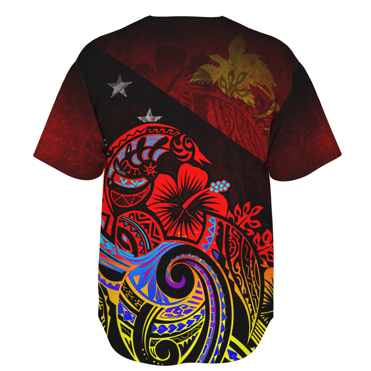 Papua New Guinea Baseball Shirt Birds Of Paradise With Flag Color Style