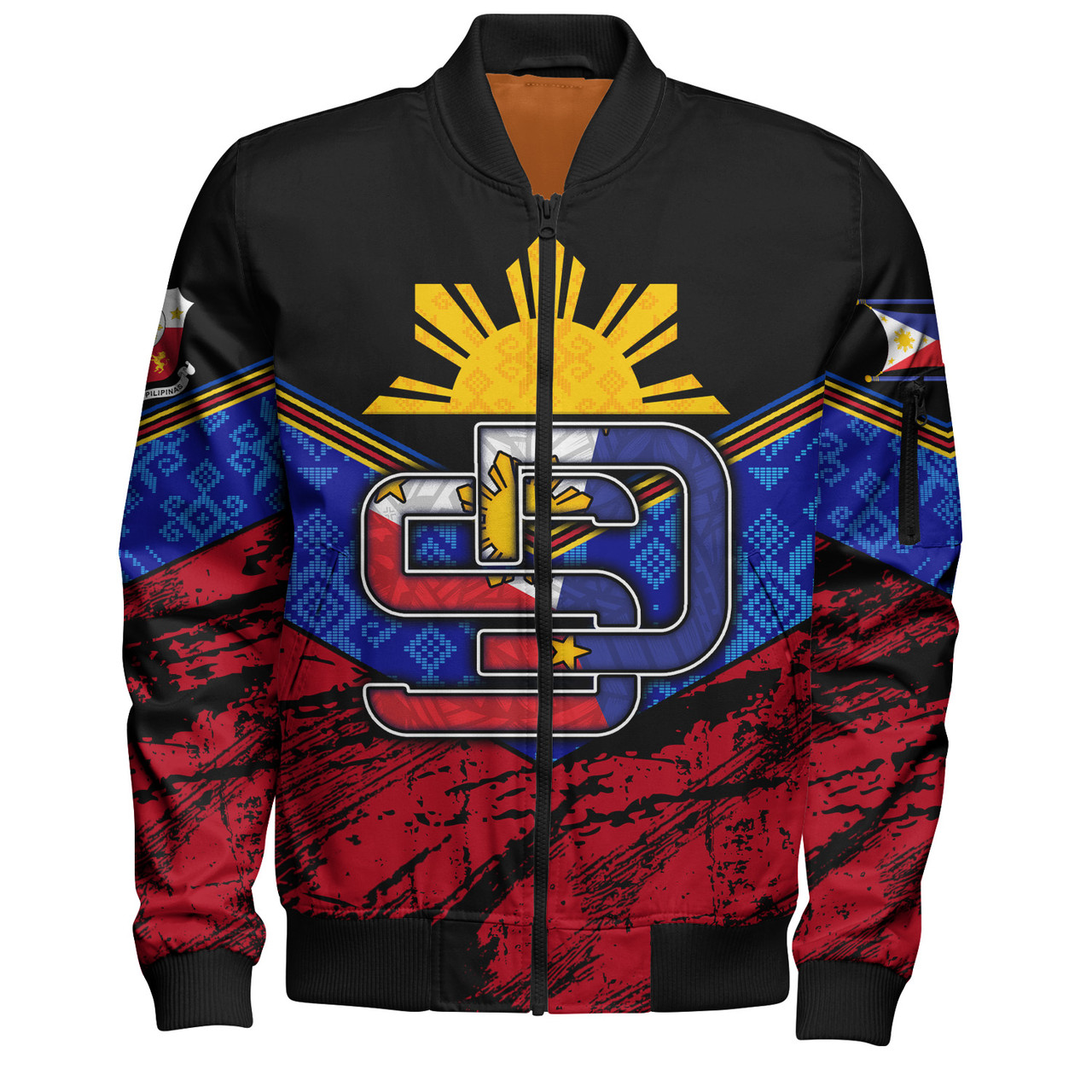 Philippines Filipinos Bomber Jacket San Diego Filipino Grunge Brush Stroke Style