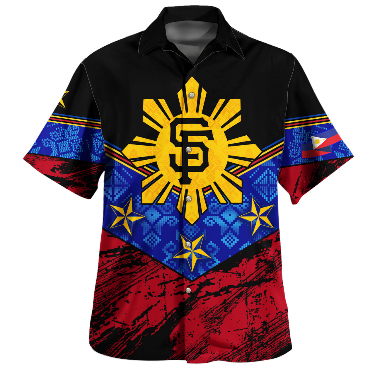Philippines Filipinos Hawaiian Shirt San Francisco Filipino Grunge Brush Stroke Style