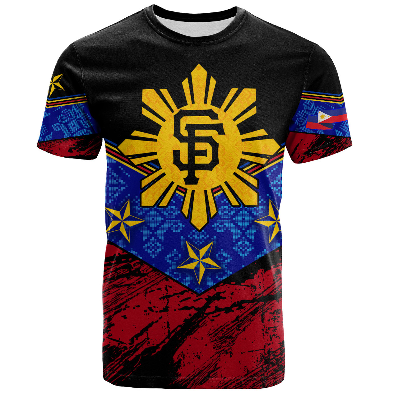 Philippines Filipinos T-Shirt San Francisco Filipino Grunge Brush Stroke Style