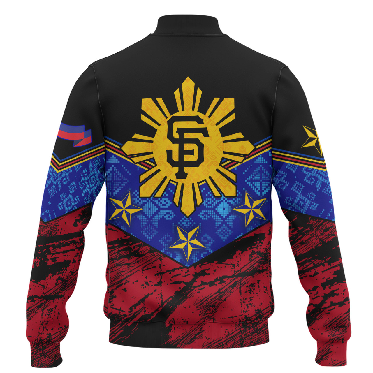 Philippines Filipinos Baseball Jacket San Francisco Filipino Grunge Brush Stroke Style