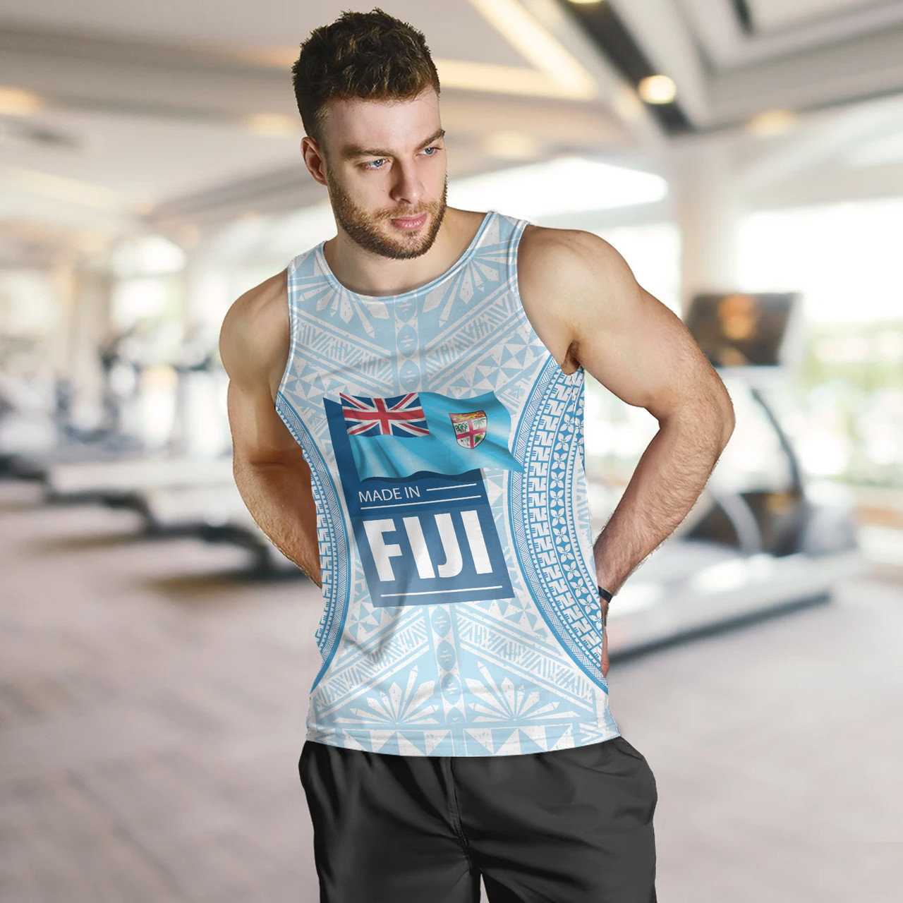 Fiji Tank Top Fijian Tapa Style