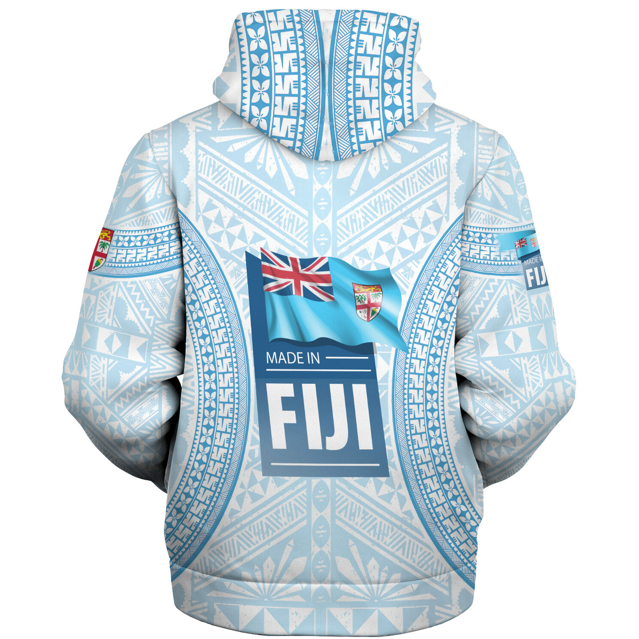 Fiji Sherpa Hoodie Fijian Tapa Style