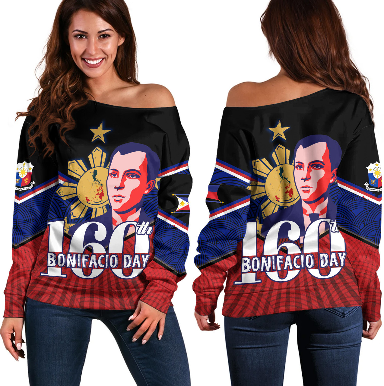 Philippines Filipinos Off Shoulder Sweatshirt Celebrate Bonifacio Day