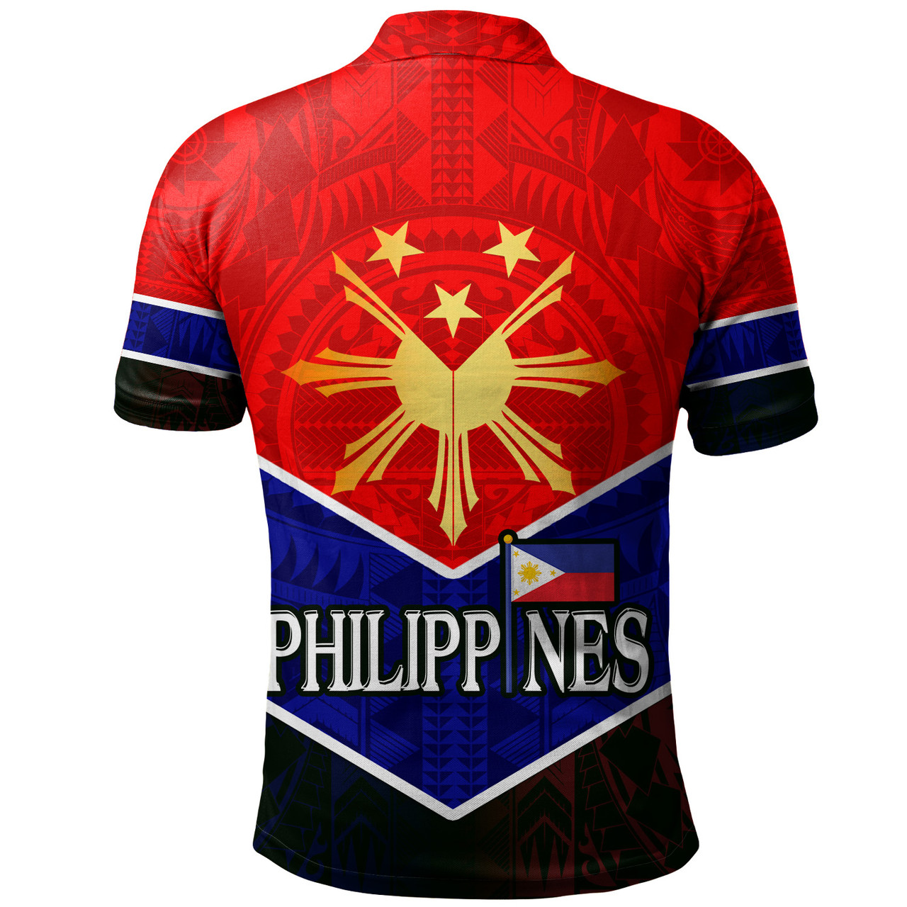 Philippines Filipinos Polo Shirt Sun Filipinos Tribal Flowers Patterns