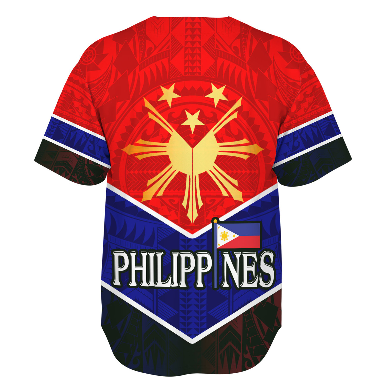 Philippines Filipinos Baseball Shirt Sun Filipinos Tribal Flowers Patterns