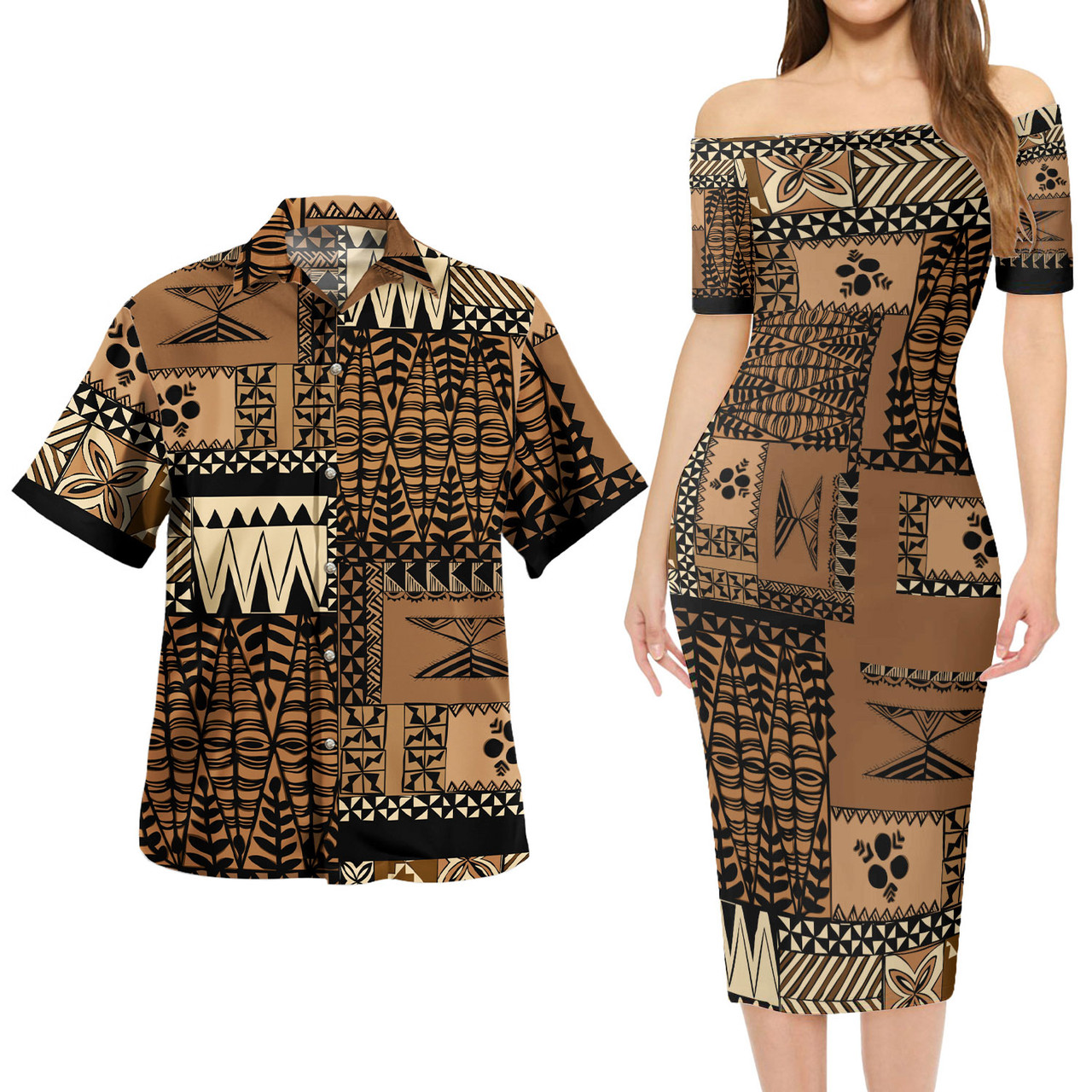 Tonga Combo Short Sleeve Dress And Shirt Tonga Siapo