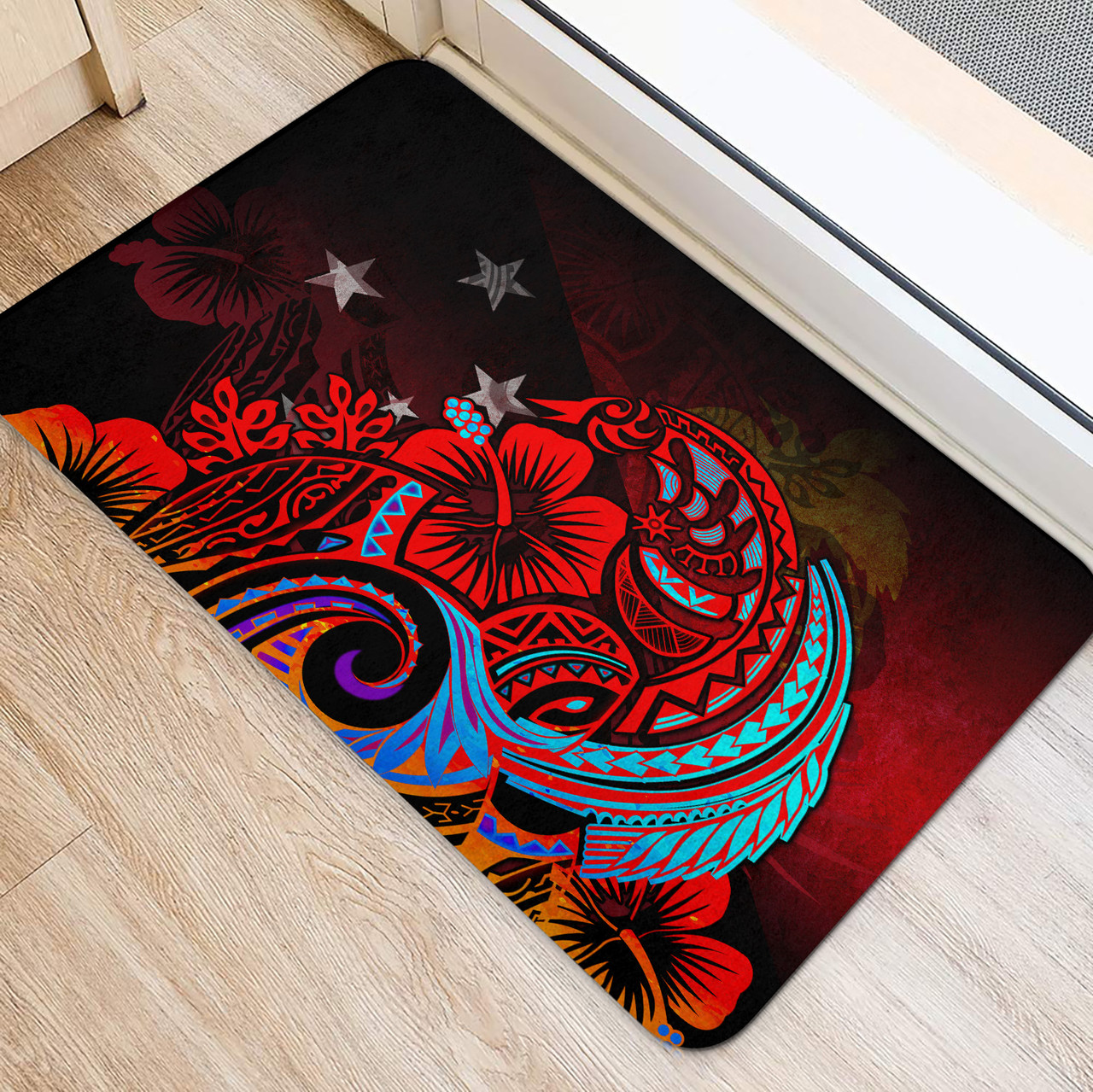 Papua New Guinea Door Mat Birds Of Paradise With Flag Color Style