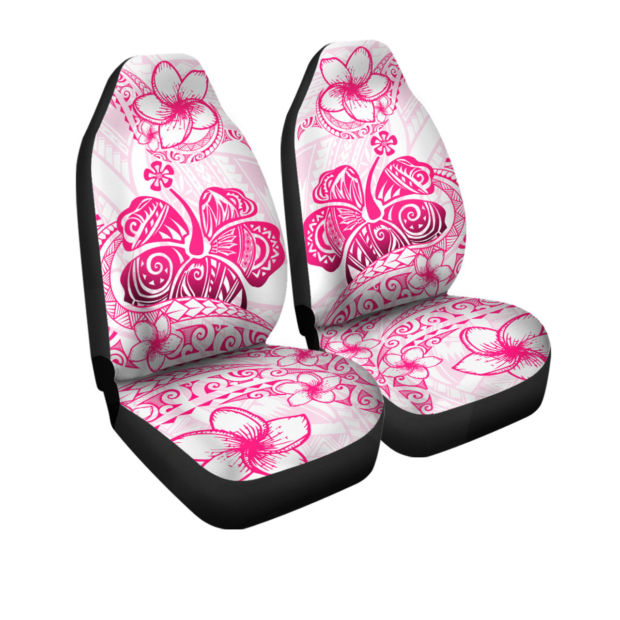 Hawaii Car Seat Covers Pink Hibiscus And Plumeria Flowers Polynesian Decor