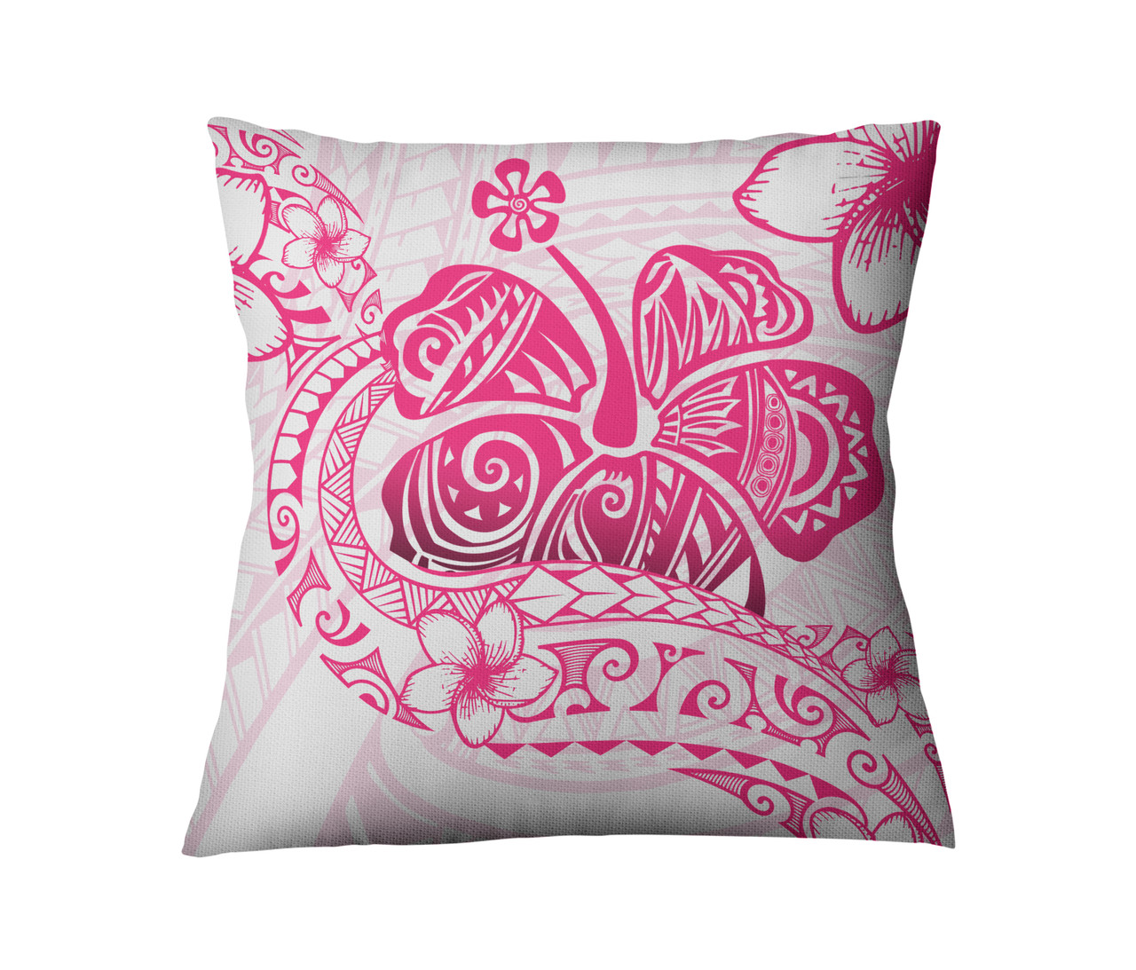 Hawaii Pillow Cover Pink Hibiscus And Plumeria Flowers Polynesian Decor