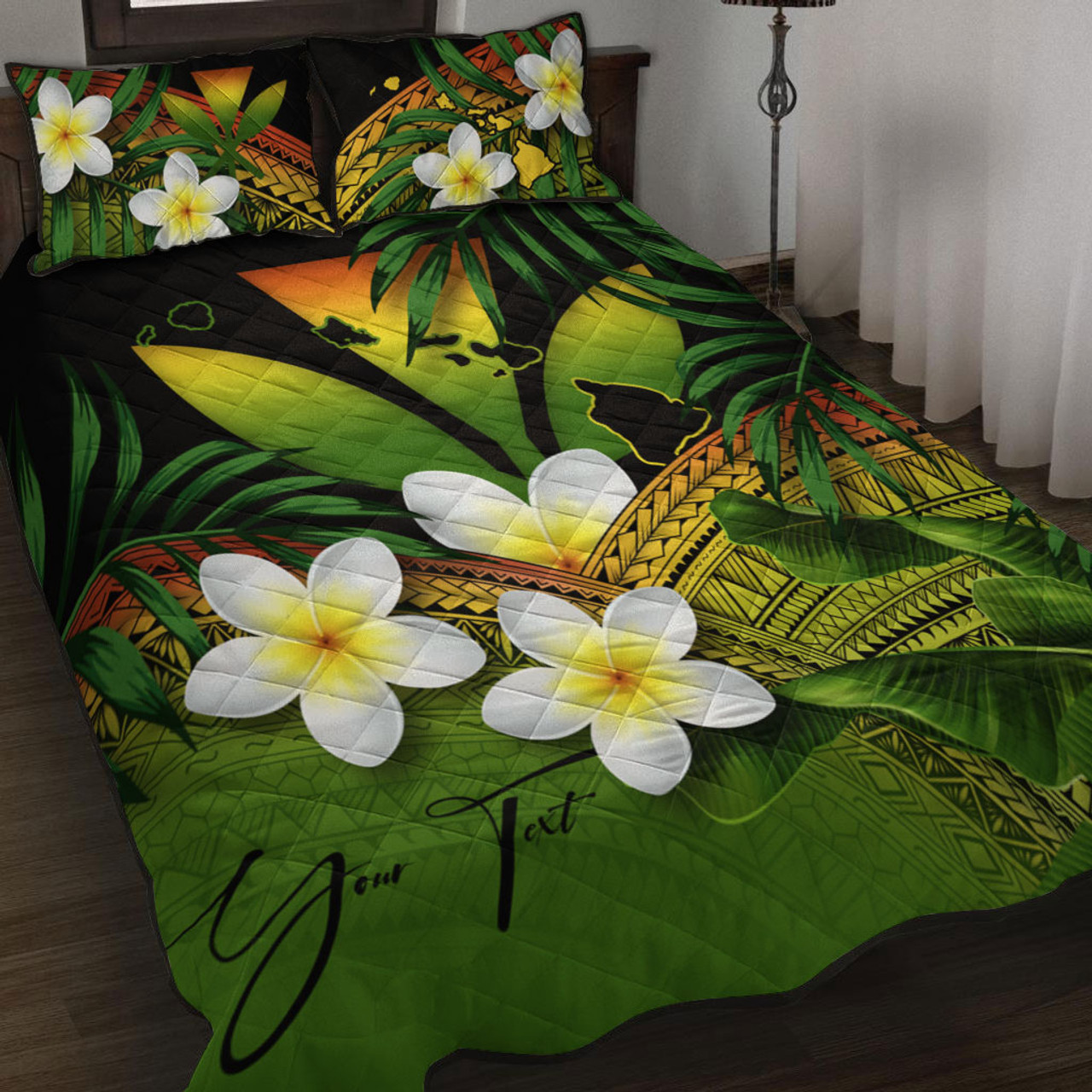 Hawaii Quilt Bed Set Custom Kanaka Polynesian Tropical