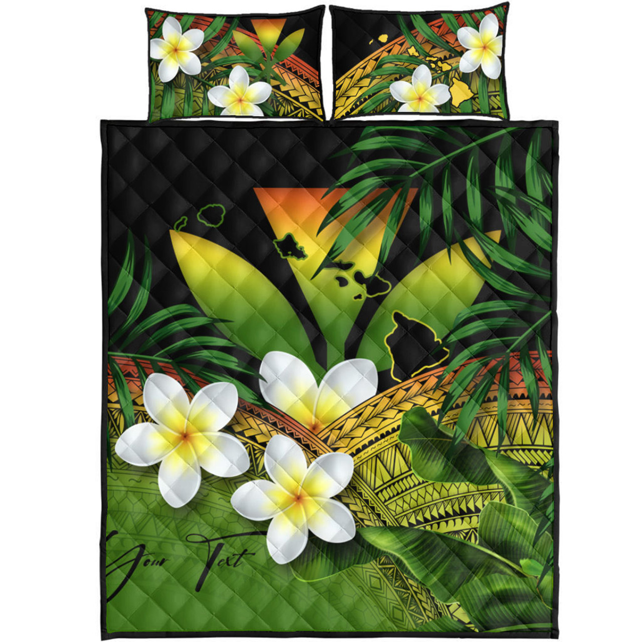 Hawaii Quilt Bed Set Custom Kanaka Polynesian Tropical