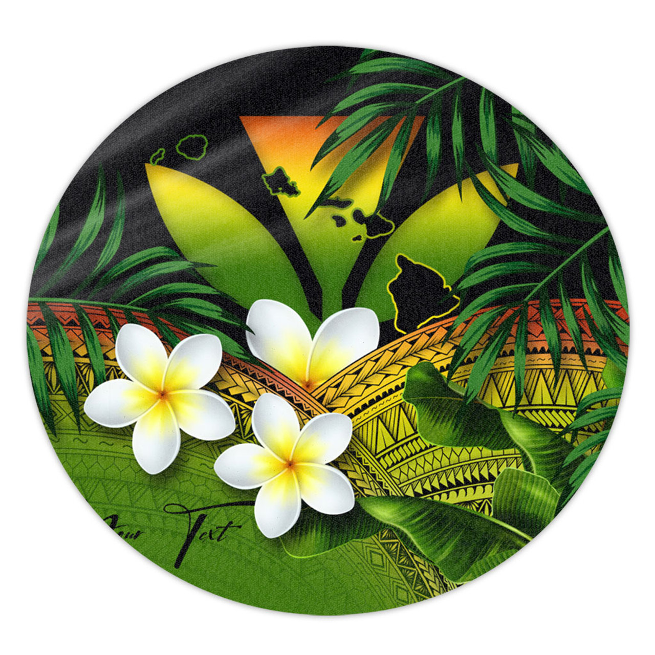 Hawaii Round Rug Custom Kanaka Polynesian Tropical