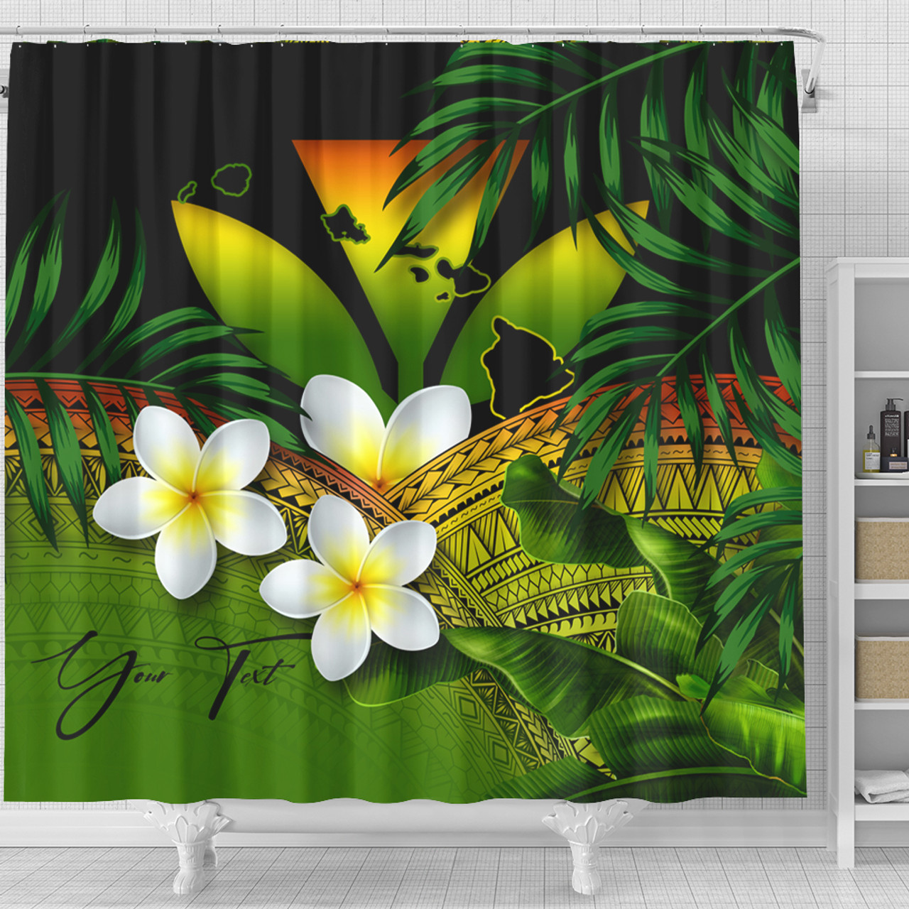 Hawaii Shower Curtain Custom Kanaka Polynesian Tropical
