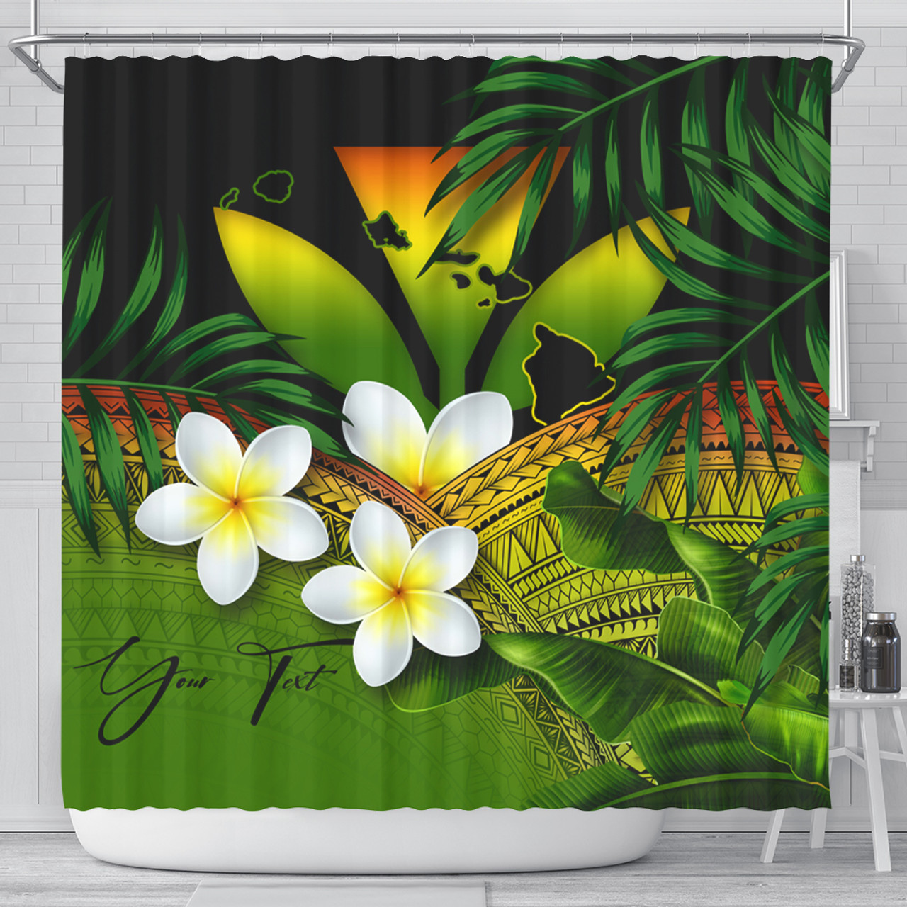 Hawaii Shower Curtain Custom Kanaka Polynesian Tropical