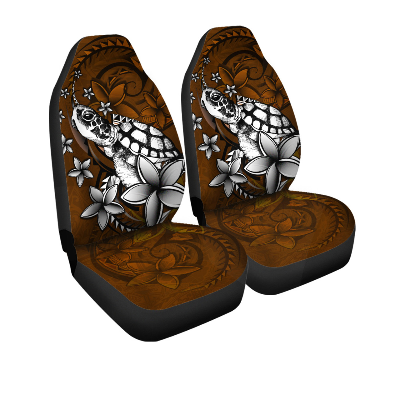 Hawaii Car Seat Covers Sea Turtle With Plumeria Polynesian Patterns Retro Style