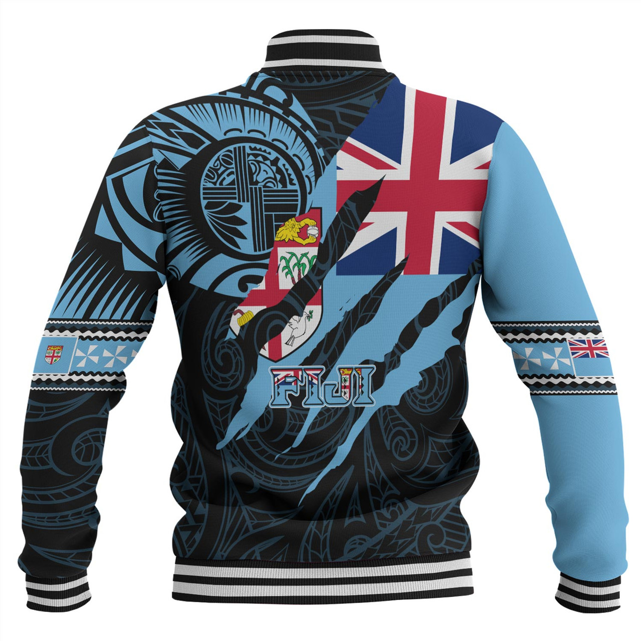 Fiji Baseball Jacket Custom Fiji In My Heart Polynesian Style