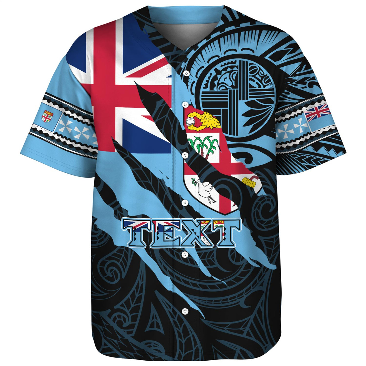Fiji Baseball Shirt Custom Fiji In My Heart Polynesian Style