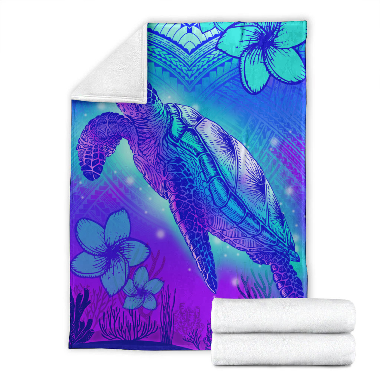 Hawaii Premium Blanket Turtle Underwater Sea Polynesian Style