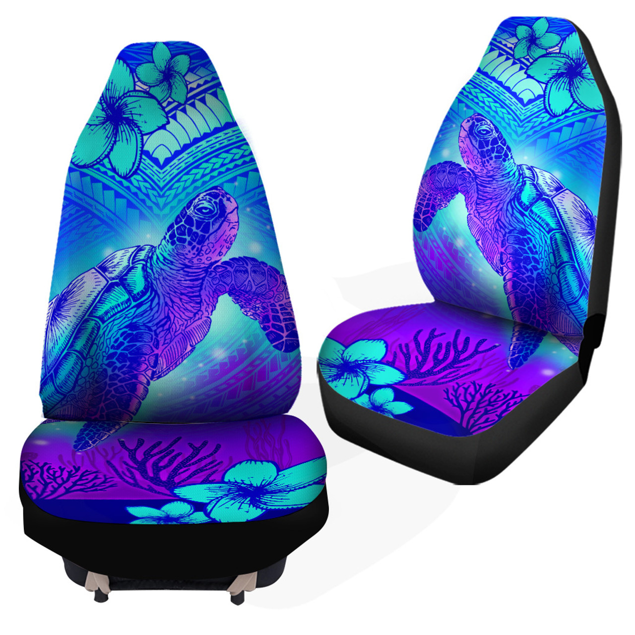 Hawaii Car Seat Covers Turtle Underwater Sea Polynesian Style