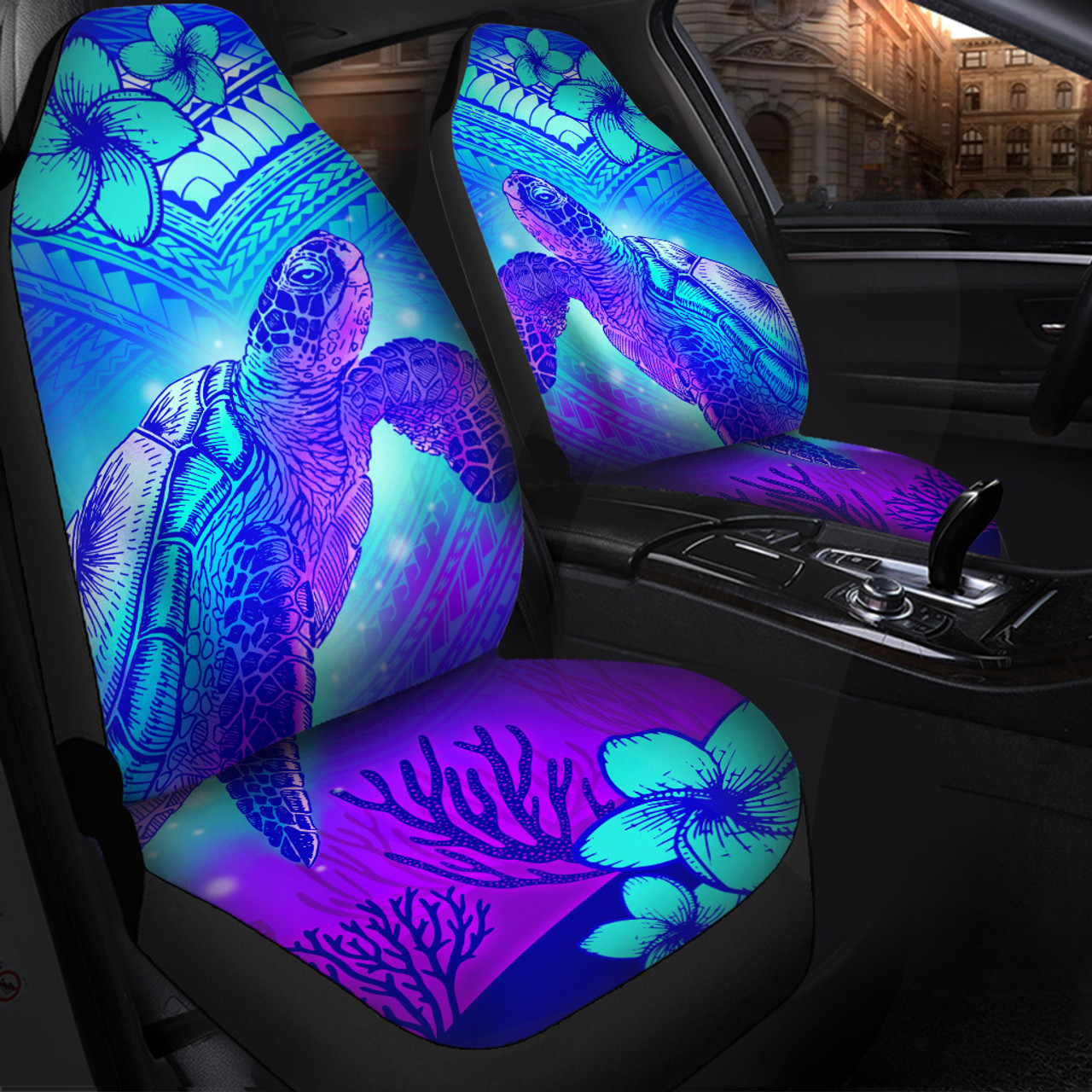 Hawaii Car Seat Covers Turtle Underwater Sea Polynesian Style