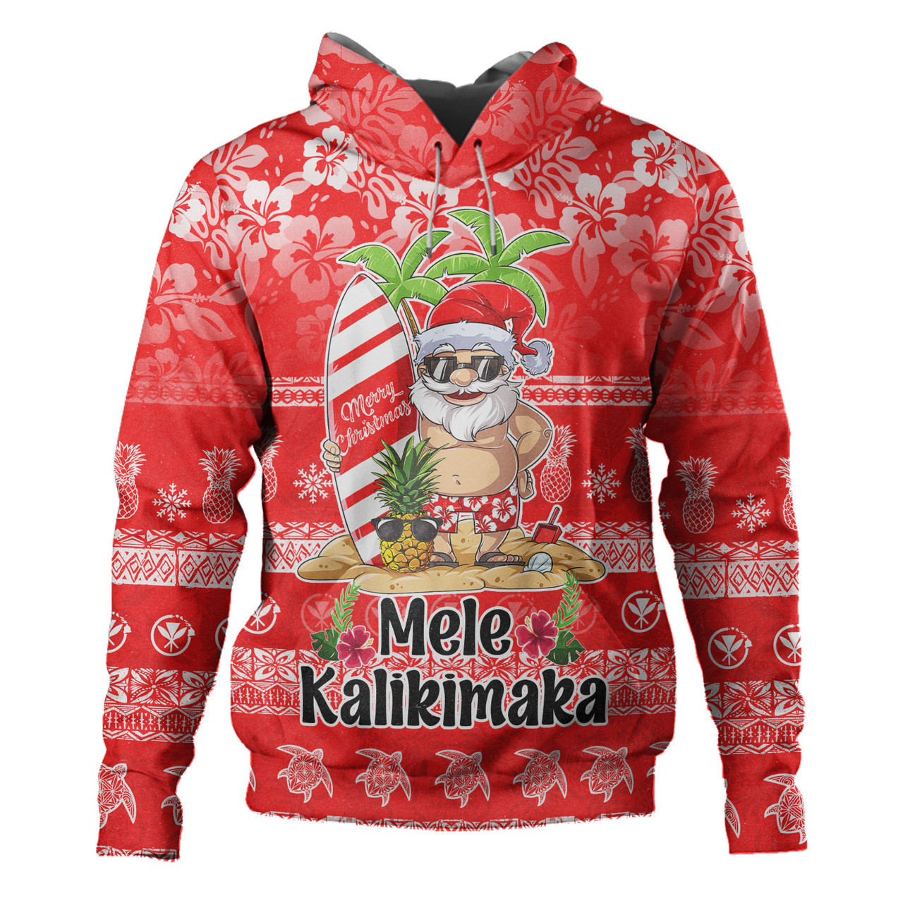 Hawaii Hoodie Mele Kalikimaka Merry Christmas Tree Pineapple Tropical