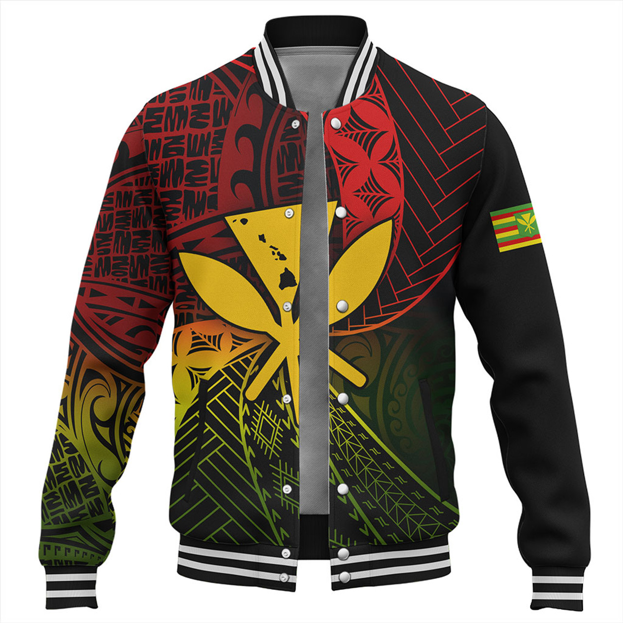 Hawaii Baseball Jacket The Map Hawaii Inside Kanaka Maoli Style Reggea