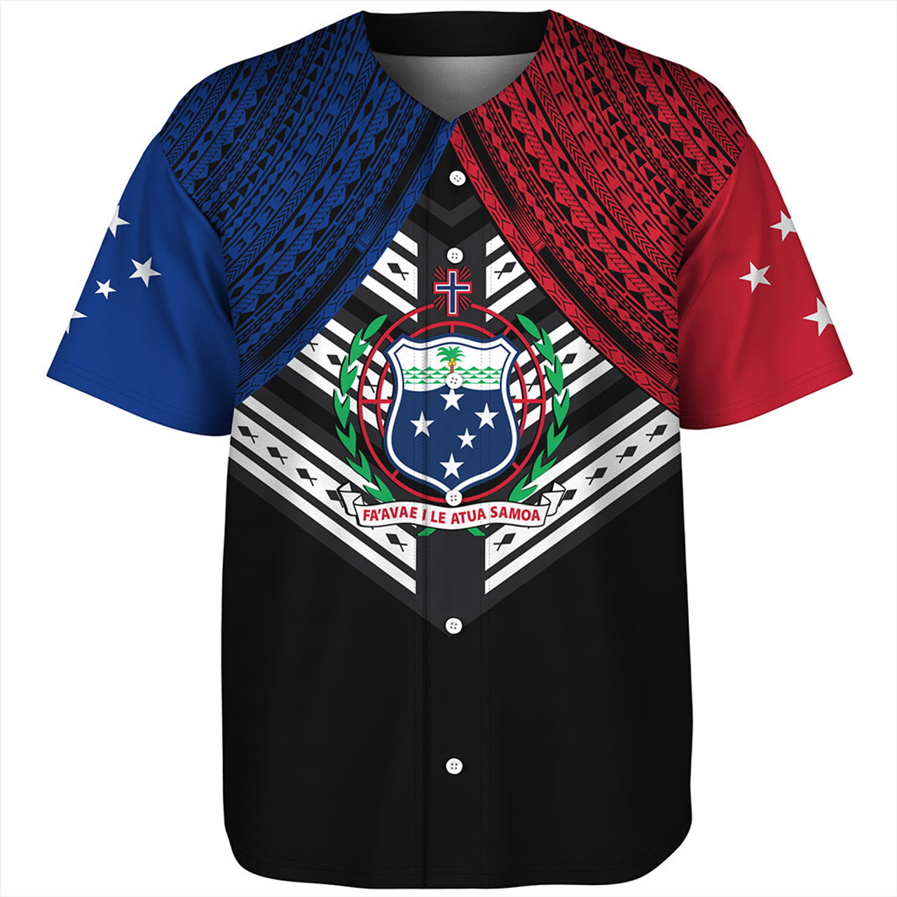 Samoa Baseball Shirt Tribal Pacific Design