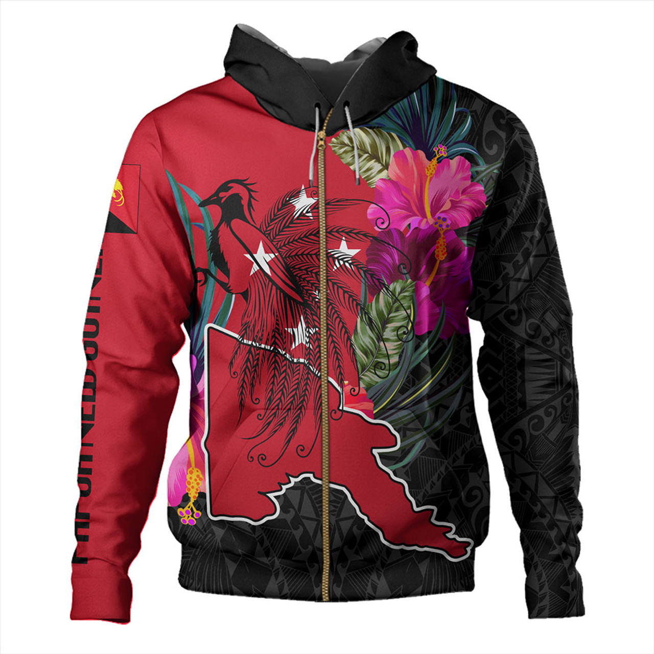 Papua New Guinea Hoodie Map Tropical Style