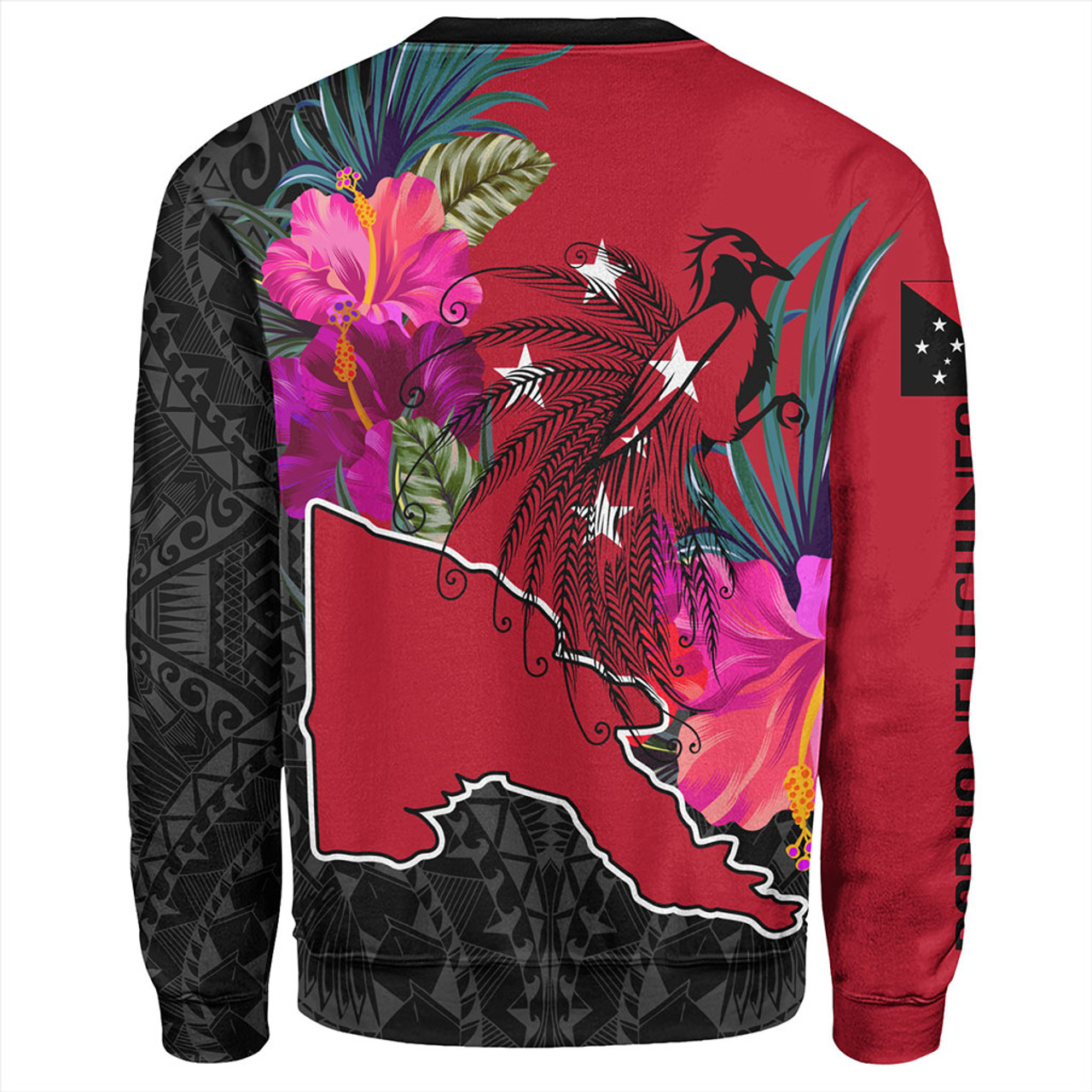 Papua New Guinea Sweatshirt Map Tropical Style