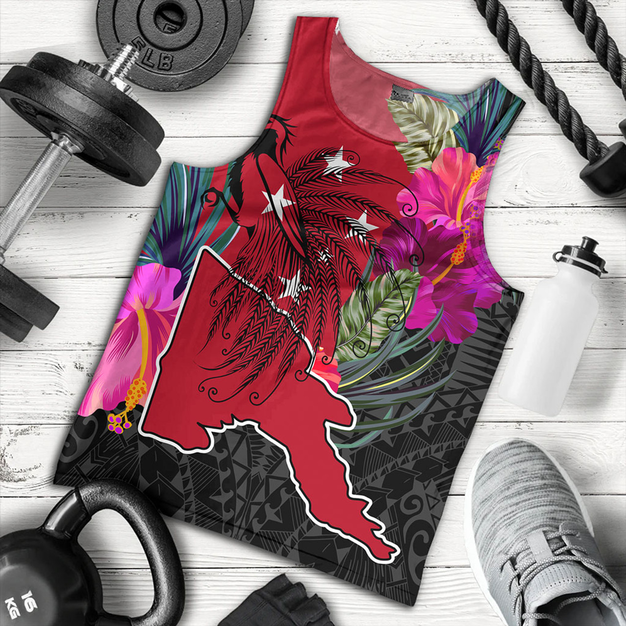 Papua New Guinea Tank Top Map Tropical Style