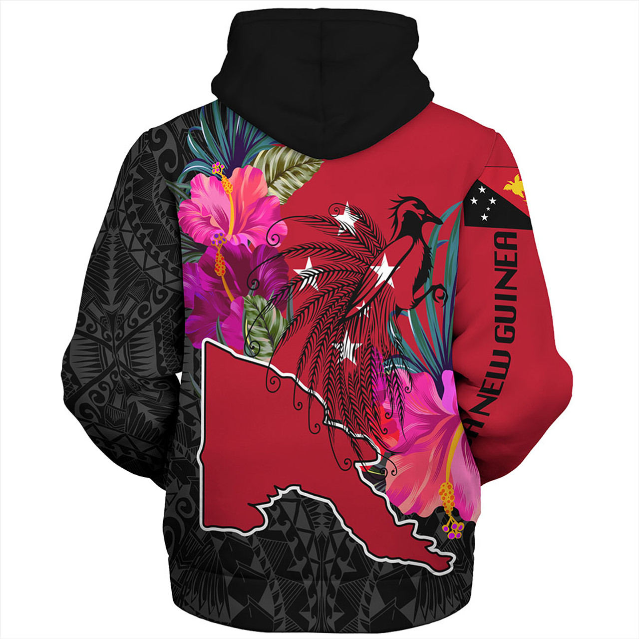 Papua New Guinea Sherpa Hoodie Map Tropical Style