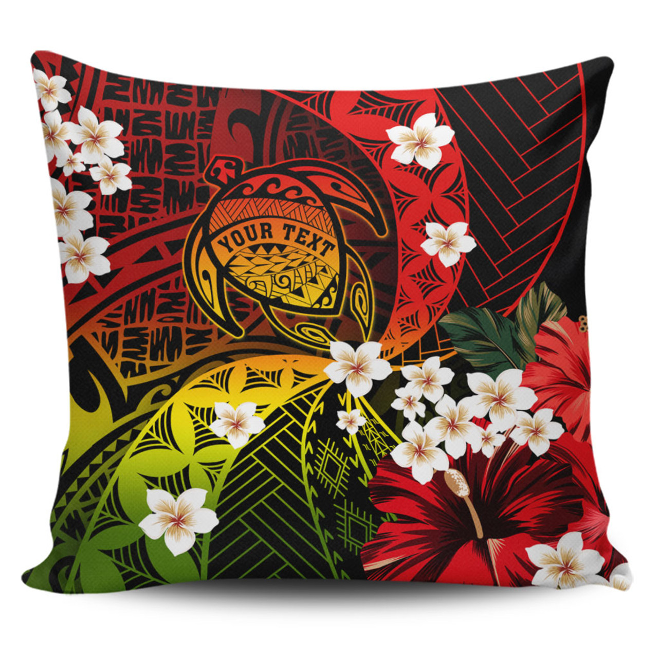 Hawaii Pillow Cover Custom Turtle Style Reggae Tropical