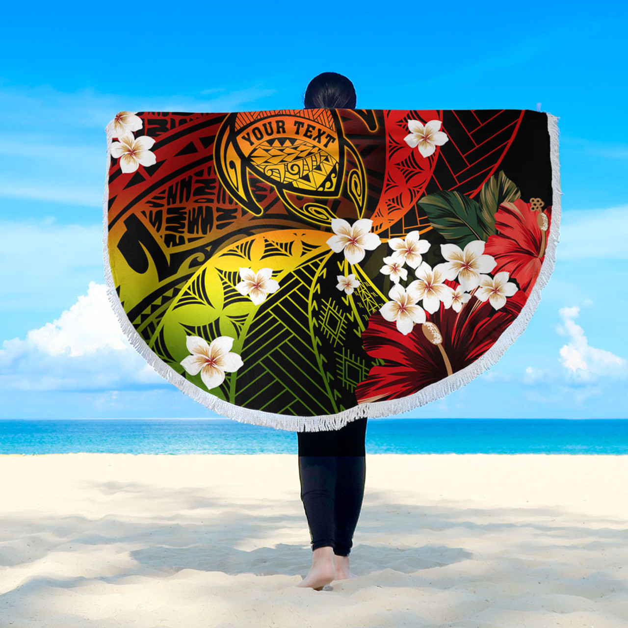 Hawaii Beach Blanket Custom Turtle Style Reggae Tropical