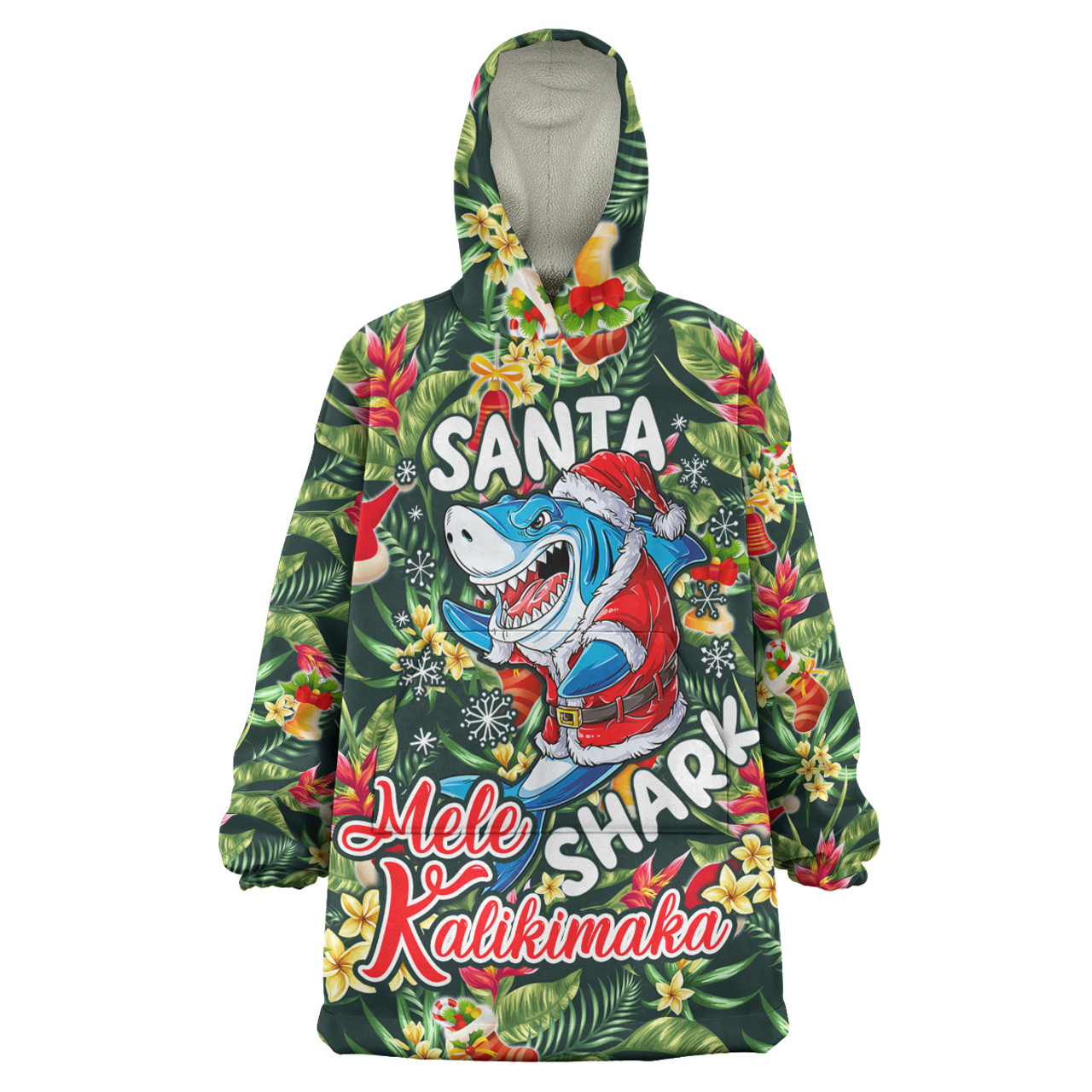 Hawaii Snug Hoodie Mele Kalikimaka Santa Shark Tropical Style