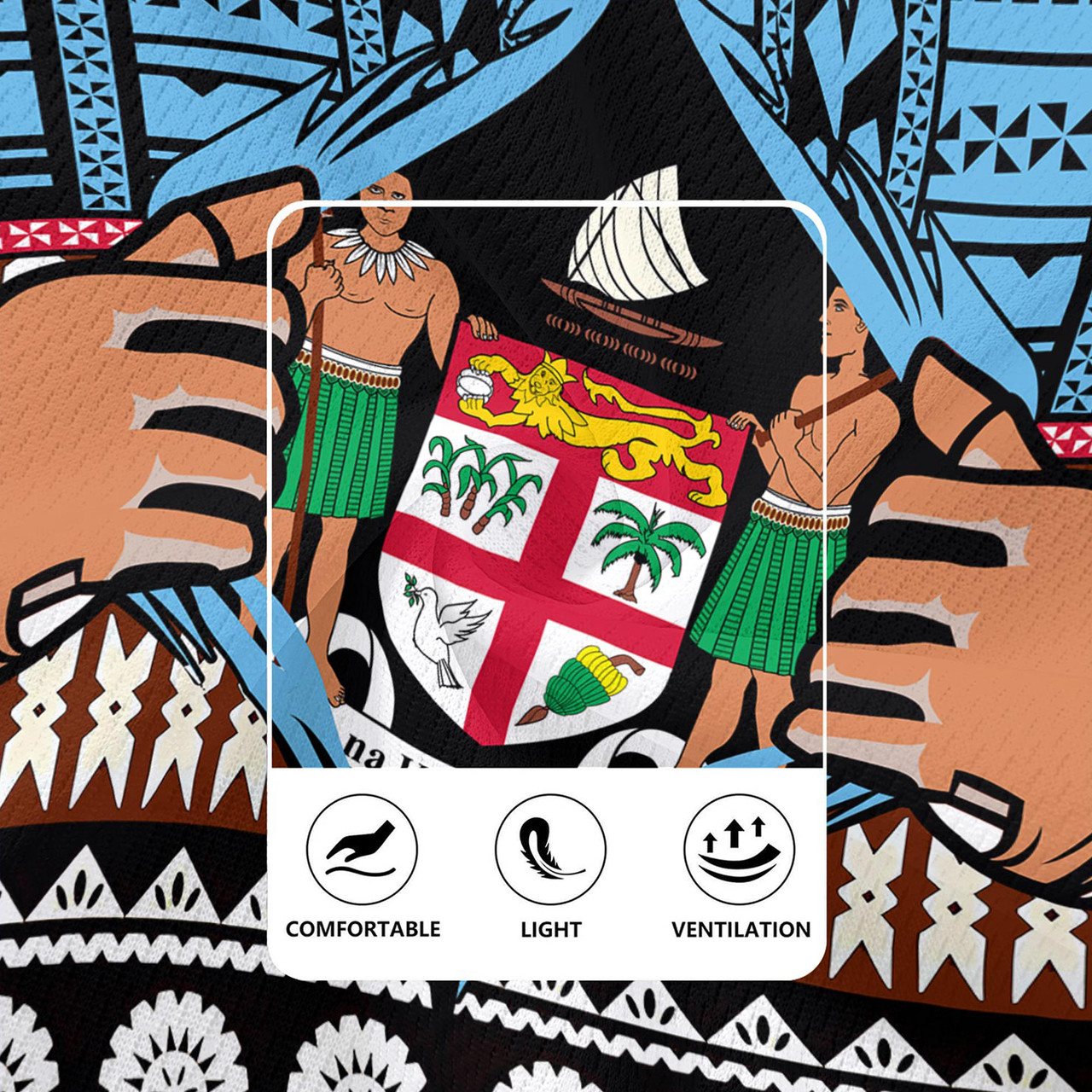 Fiji Rugby Jersey Born Fijian Masi Traditional Pattern Pacific Tribal Art