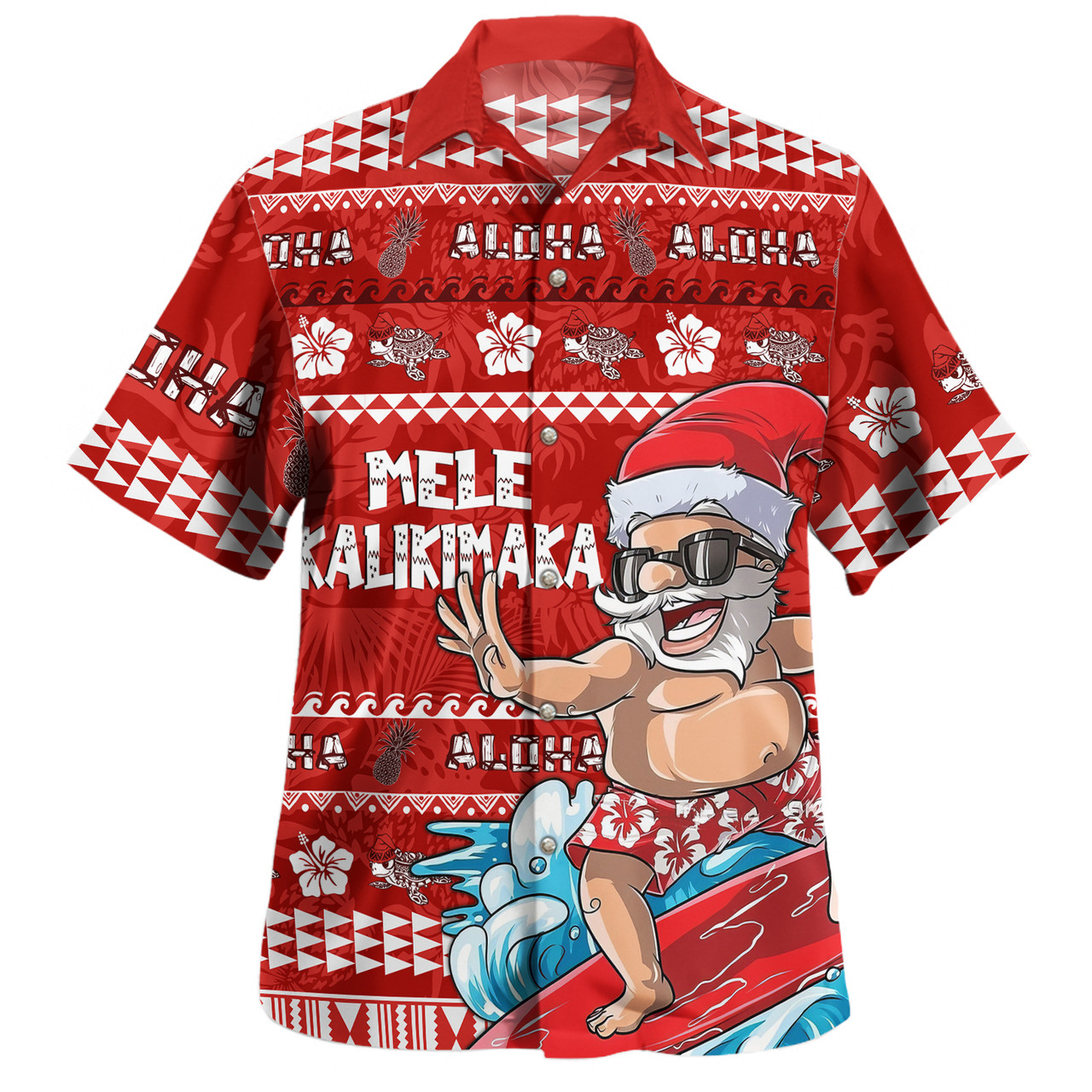 Hawaii Hawaiian Shirt Santa Claus Merry Christmas