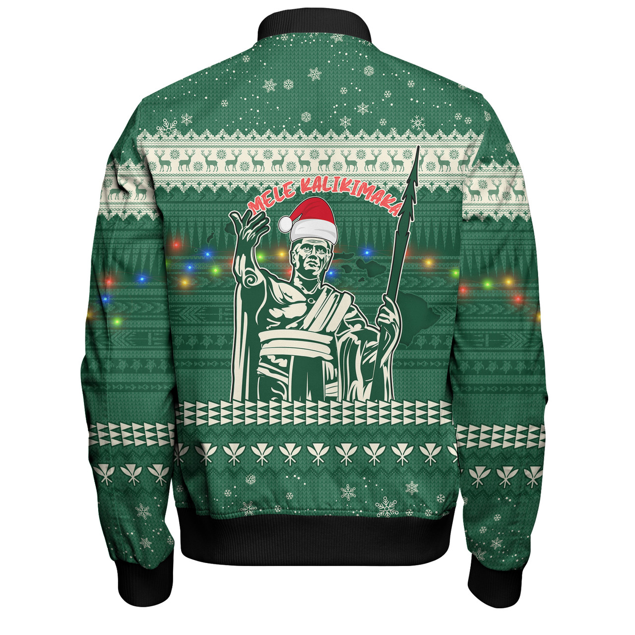 Hawaii Bomber Jacket Christmas Hawaii King Tribal Pattern