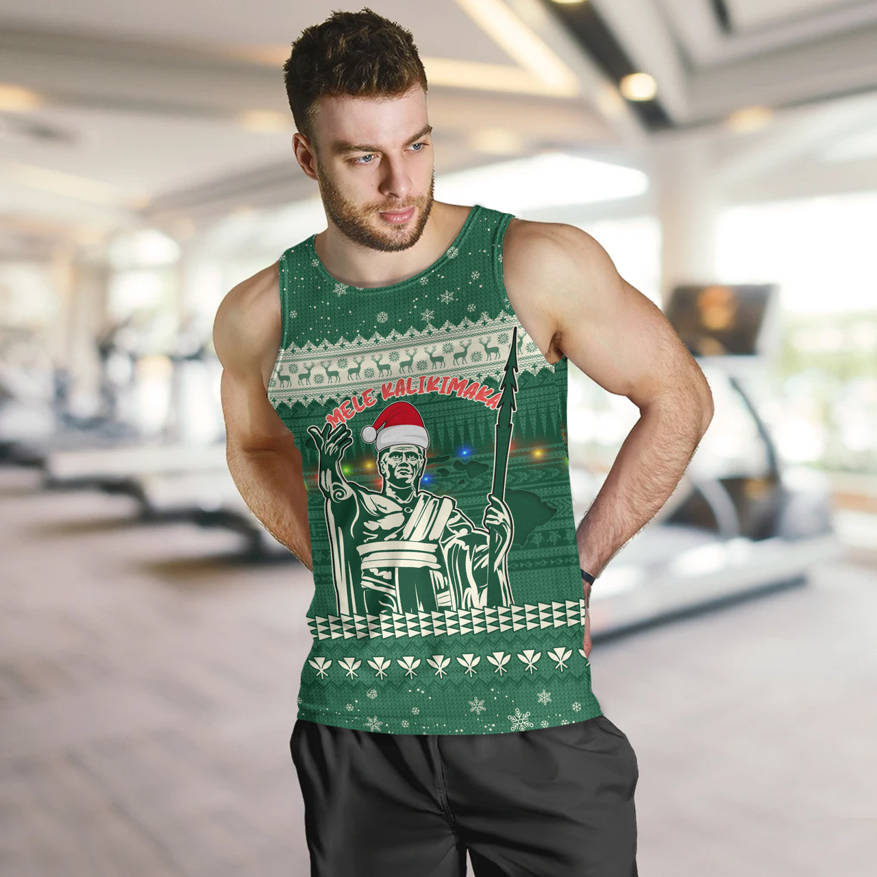 Hawaii Tank Top Christmas Hawaii King Tribal Pattern