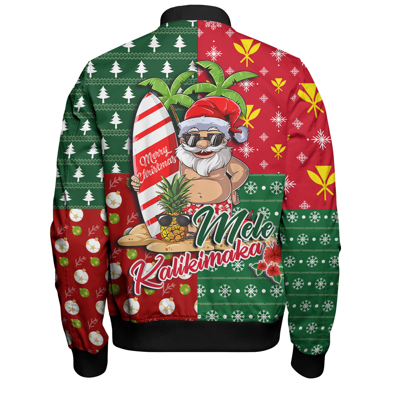 Hawaii Bomber Jacket Mele Kalikimaka Hawaii Christmas Patterns