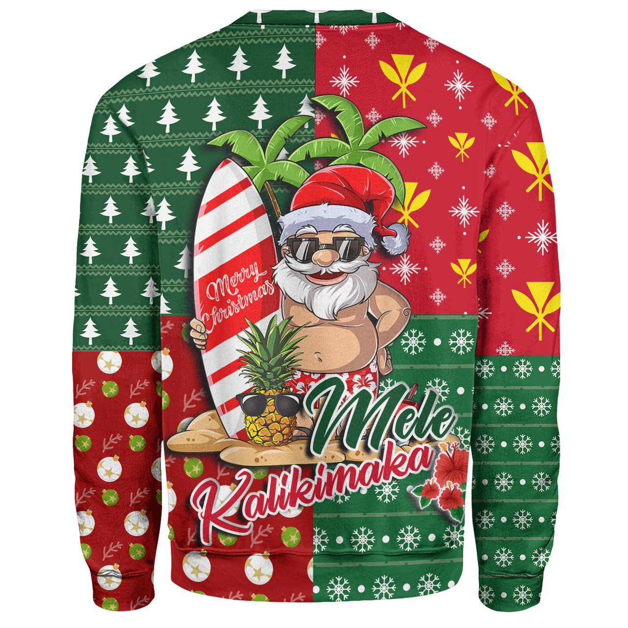 Hawaii Sweatshirt Mele Kalikimaka Hawaii Christmas Patterns