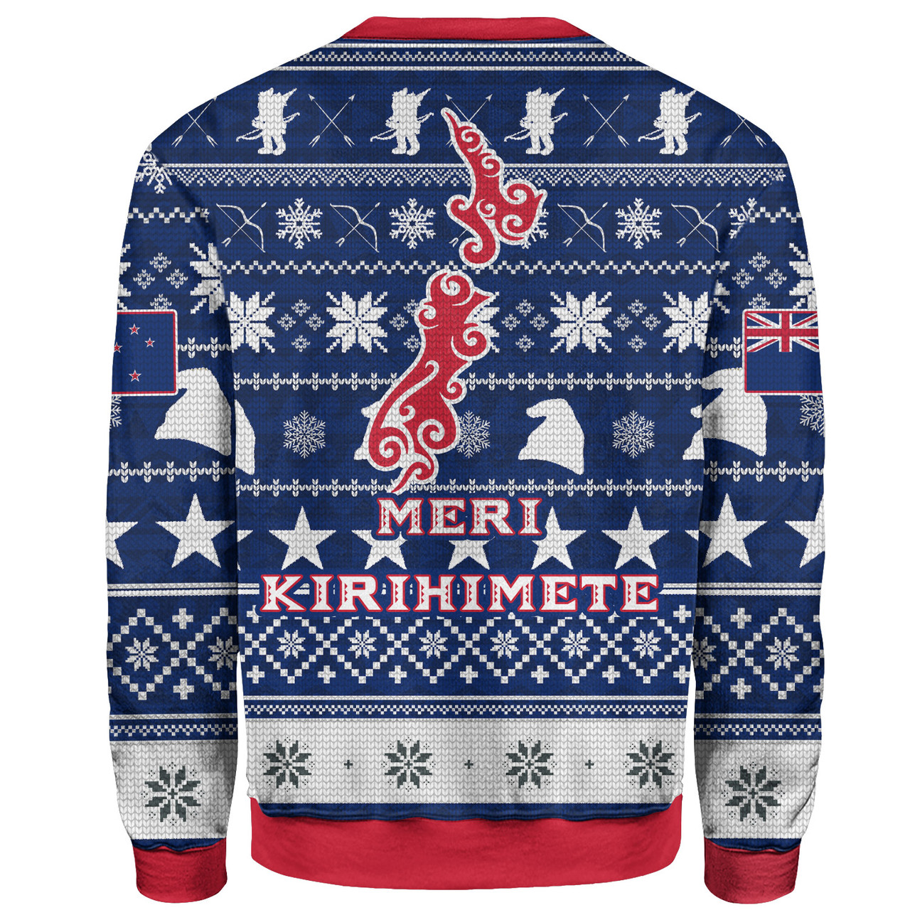 New Zealand Sweatshirt Custom Meri Kirihimete Ugly Christmas Gnome Packing Out a Unicorn