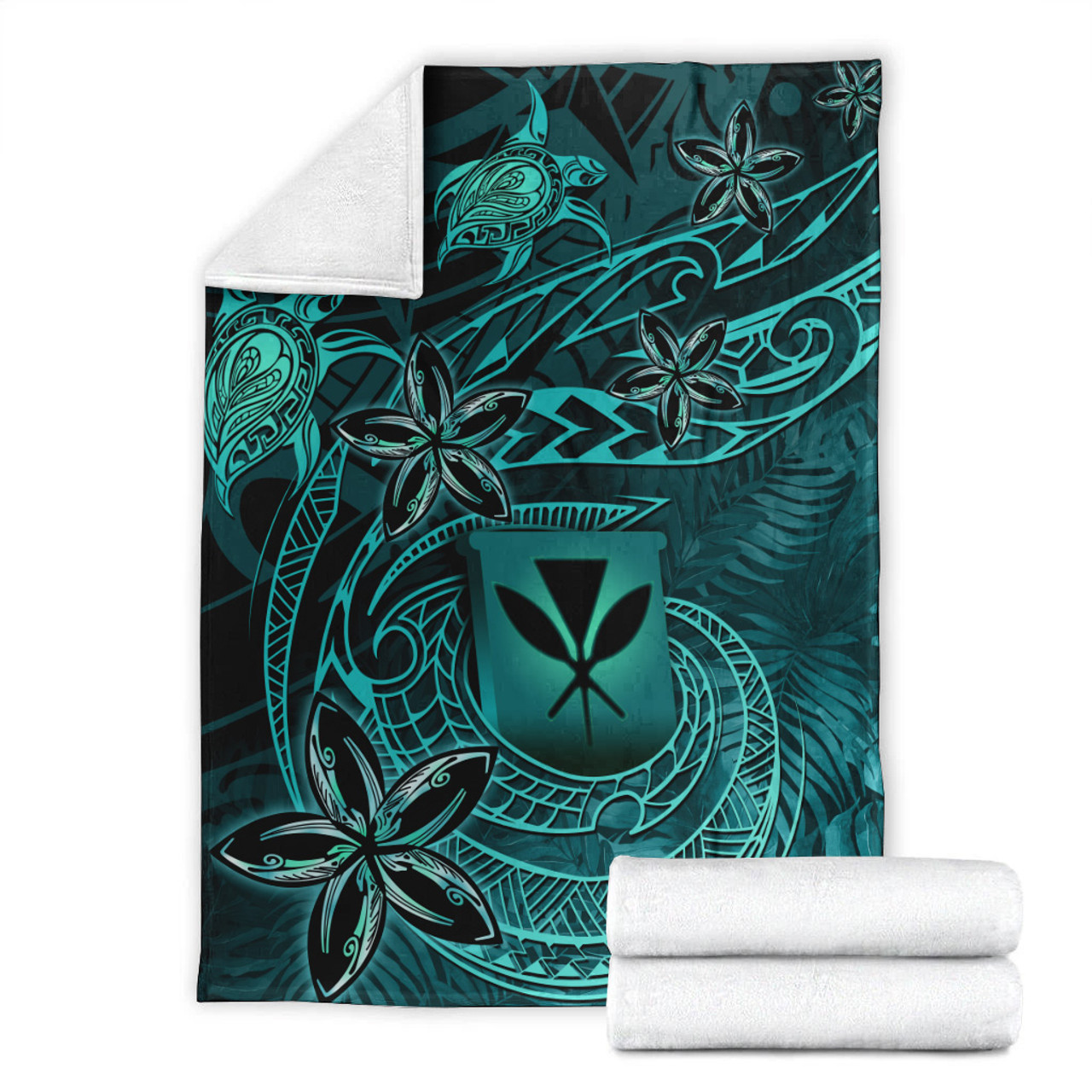 Hawaii Premium Blanket Kanaka Maoli Tropical Leaves Polynesian Pattern