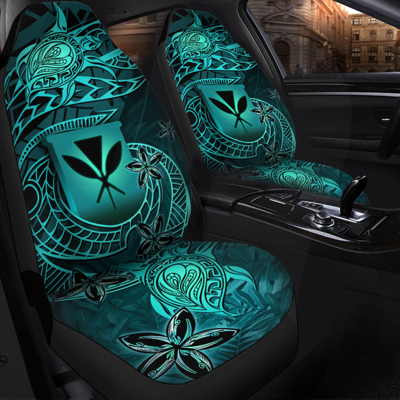 Hawaii Car Seat Covers Kanaka Maoli Tropical Leaves Polynesian Pattern