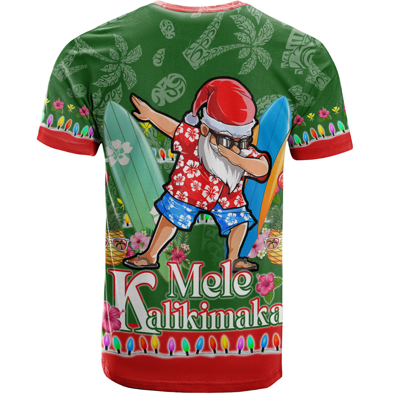 Hawaii T-Shirt Mele Kalikimaka Dabbing Santa Christmas Style