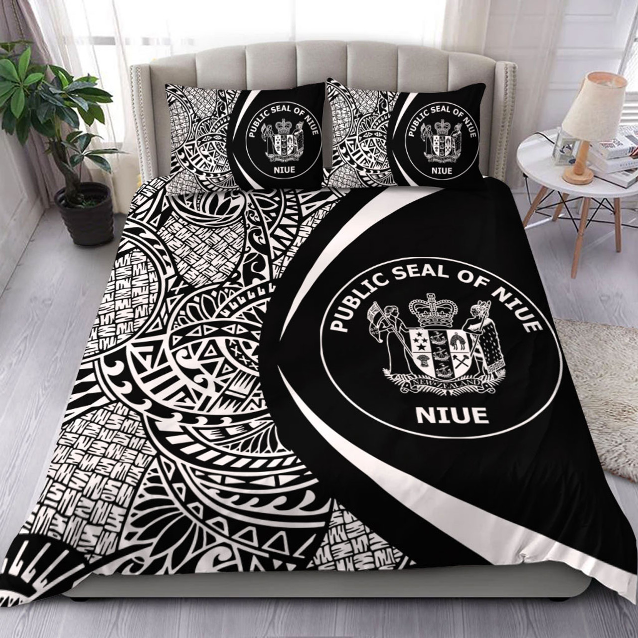 Niue Bedding Set Lauhala White Circle Style